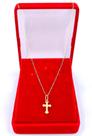 Corrente De Ouro 18k Feminina Americana 45cm E Cruz