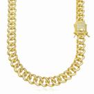 Corrente de Ouro 18k Masculina 45Ccm Cuban Link Grumet Cravejada Banhada a Ouro Corrente de Ouro 18k Masculina 45Ccm Cuban Link Grumet Cravejada Banhada a Ouro