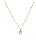 Corrente de Ouro 18k Veneziana 40cm com Pingente Coração Zircônia Colar Cordão Gargantilha Feminina