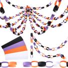 Corrente de papel Garland Lincia Halloween 114 pés com fita de 600 folhas Corrente de papel Garland Lincia Halloween 114 pés com fita de 600 folhas