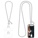 Corrente de telefone Crossbody Derraffina Metal para iPhone Silver