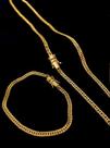 Corrente e pulseira lacraia 5mm fecho duplo banhados a ouro Corrente e pulseira lacraia 5mm fecho duplo banhados a ouro