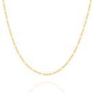 Corrente Elo Alternado Batido 42cm Rommanel 530070 Cor:Dourado Corrente Elo Alternado Batido 42cm Rommanel 530070 Cor:Dourado