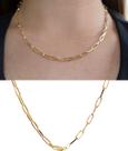 Corrente Elos Longos 45cm Oca Ouro 18k Corrente Elos Longos 45cm Oca Ouro 18k