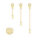 Corrente extensora de colar em prata esterlina banhada a ouro 14K x3