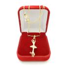 Corrente Feminina 40/45cm 0.8mm Bailarina Folheado Ouro 18k CR734