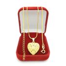 Corrente Feminina 40/45cm 1mm Coração Relicário Folheado Ouro 18K CR317 Corrente Feminina 40/45cm 1mm Coração Relicário Folheado Ouro 18K CR317