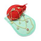 Corrente Feminina 40cm 1mm Olho Grego Folheado Ouro Cr859