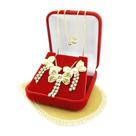 Corrente Feminina 40cm + Brinco Folheada Ouro 18k CR371