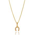 Corrente Feminina 45 cm Pingente Ferradura Símbolo da Sorte Banhado a Ouro 18k Corrente Feminina 45 cm Pingente Ferradura Símbolo da Sorte Banhado a Ouro 18k