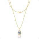 Corrente Feminina 45cm Ouro 18k + Pingente BRANCO