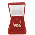 Corrente Feminina 45cm Vida Strás Folheado Ouro CR691