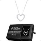 Corrente Feminina aço + pingente Coração Mãe strass + caixa social presente moda Qualidade Premium casual