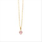 Corrente Feminina Bailarina Ouro 18 K 750 60cm Pingente Coração rosa claro Corrente Feminina Bailarina Ouro 18 K 750 60cm Pingente Coração rosa claro