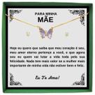 Corrente Feminina Borboleta Ouro Presente Aniversário Mãe Dedicatória