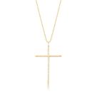 Corrente Feminina Dourada Com Imagem Cruz de Zircônias - Tam. 45