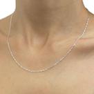 Corrente Feminina Elos 1,4mm 45cm Prata 925 Legítima Maciça