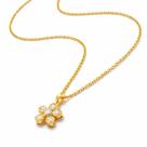 Corrente Feminina Luxo Mulher Flor Cravejada Zircônia 50cm Única Colar