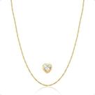 Corrente Feminina Ouro 18k 40cm Com Coração