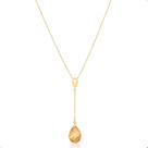 Corrente Feminina Ouro 18k 750 45cm C/ Pingente Gota Briolet