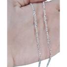 Corrente Fígaro Alternada 3x2x1 com 2mm e 60cm Folheada a Prata Unissex