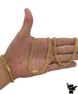 Corrente Friso 5mm + Pulseira - Banhado a Ouro