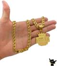 Corrente Friso 8mm + Pingente Favela Venceu - Banhado a Ouro Corrente Friso 8mm + Pingente Favela Venceu - Banhado a Ouro