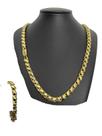 Corrente Friso S 8mm + Pulseira - Banhado a Ouro