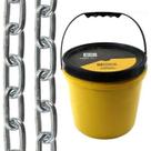 Corrente Galvanizada 5mm 23 Metros - Balde 12,5kg - Capacidade de Carga 500kg Corrente Galvanizada 5mm 23 Metros - Balde 12,5kg - Capacidade de Carga 500kg