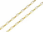 Corrente Gargantilha Alongada Feminina 45cm Ouro 18k 750