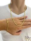 Corrente Grumet 3mm + Pulseira - Banhado a Ouro Corrente Grumet 3mm + Pulseira - Banhado a Ouro
