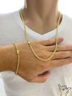 Corrente Grumet 3mm + Pulseira - Banhado a Ouro Corrente Grumet 3mm + Pulseira - Banhado a Ouro
