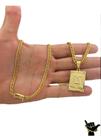 Corrente Grumet 5mm + Pingente Letra - Banhado a Ouro 18k