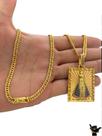 Corrente Grumet 5mm + Pingente NossaSra - Banhado a Ouro 18k