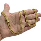 Corrente Grumet Lacraia 7mm Fecho 750 Banhado a Ouro 18k