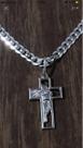 Corrente Grumet Prata 925 Ping Crucifixo Face 60 Cm