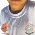 Corrente infantil 45cm5 adesivo de brinde modelo correntinha tradicional cadeado 1.1 banhado a ouro18k Antialérgico semijoia MamãeMê