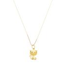Corrente Infantil Com Pingente Gatinha Ouro Amarelo 18 Kl