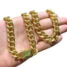 Corrente Masculina 13mm Pit Bull 750 Banhado a Ouro