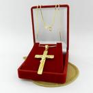 Corrente Masculina 50cm 1mm Cruz Folheada Ouro 18k CR331