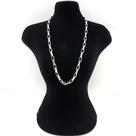 Corrente Masculina 50cm 5mm Largura Folheado Prata CR361