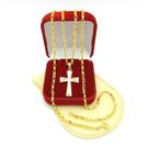 Corrente Masculina 60cm 2mm Cruz Folheado Ouro 18k CR725