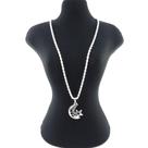 Corrente Masculina 60cm 4mm Lua Estrela Folheada Prata CR273