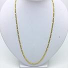 Corrente Masculina 70cm 3mm 3 X 1 Banhado A Ouro 18k 750