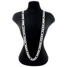 Corrente Masculina 80cm 1cm 3x1 Banhada Prata CR185
