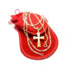 Corrente Masculina 80cm 2mm Cruz Folheado Ouro 18k CR399