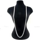 Corrente Masculina 80cm 6mm Largura Folheada Prata CR684 Corrente Masculina 80cm 6mm Largura Folheada Prata CR684