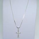 Corrente Masculina 80cm Pingente Crucifixo Prata 925