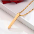 Corrente Masculina Dourado Pingente Pendulo Palito Cordão Em Aço Inox Retângulo Antialérgico