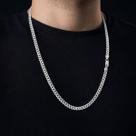 Corrente Masculina Escama De Peixe Italiana 60cm De Prata 925 Maciça